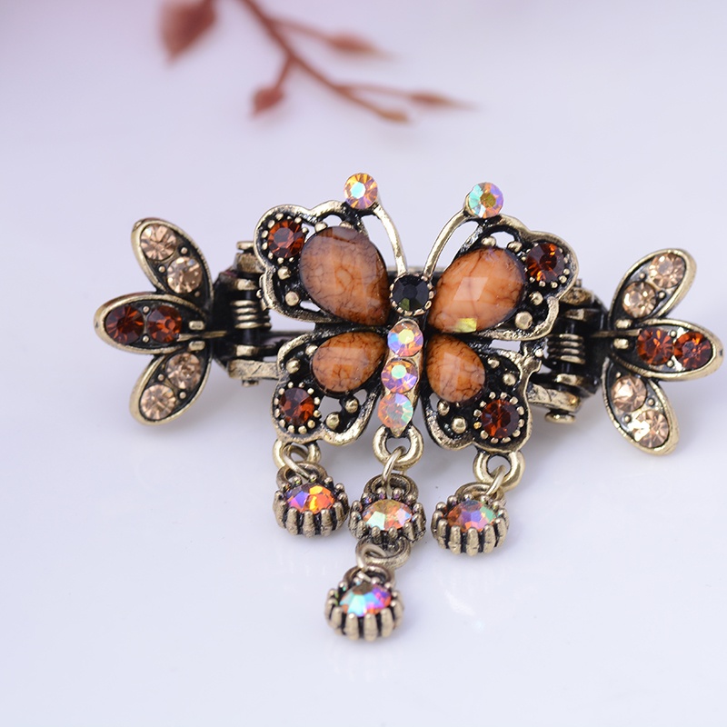 Silver Coconut » Antique Bronze Metal Butterfly Charm Hair Clip