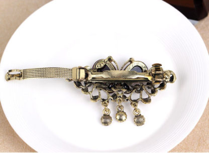 Back Rhinstone Butterfly Hair Barrette Metal