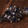Dark Blue Trillium Black Metal Hair Clip Claw
