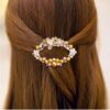 Rhinestone Flower And Imitation Pearls Hair Barrette - Image 5