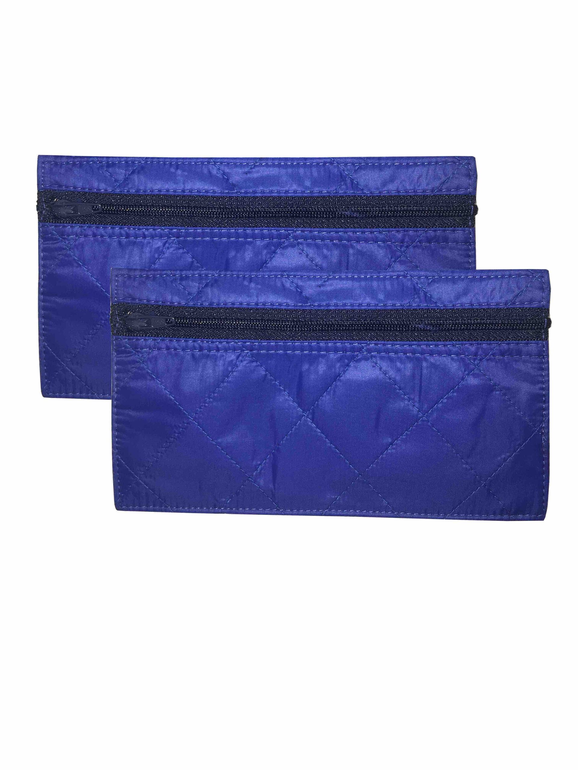 2 Pack Cash Budgeting Envelope System Zippered Wallet Dark Blue