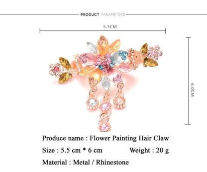Measure Painted 5 Petal Flower Metal Hair Clip Claw