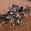 Gray Trillium Black Metal Hair Clip Claw