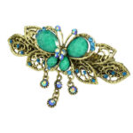 Retro Antique Rhinestone Butterfly Barrettes