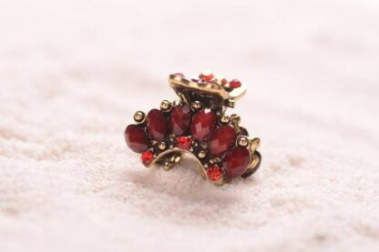 Red Six Stones Rhinestone Mini Hair Claw