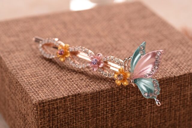 Multi Painted Butterfly Bobby Pin