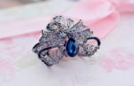 Blue Metal Fancy Hair Claw Angled