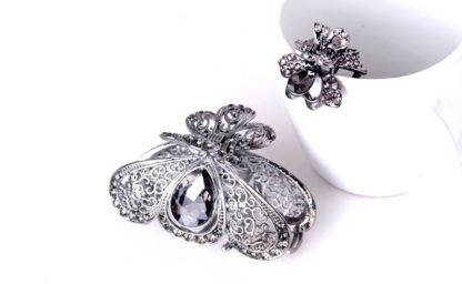 Gray Set Hair Claw and mini clip