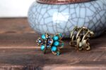 Small Rhinestone Metal Hair Claw Three Stone