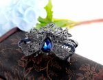 Blue Metal Fancy Hair Claw Angled