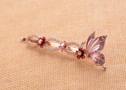 Pink Painted Butterfly Bobby Pin