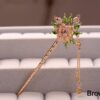 Painted Rose Hair Stick With Leaves And Jeweled Tassels Gold - Image 5