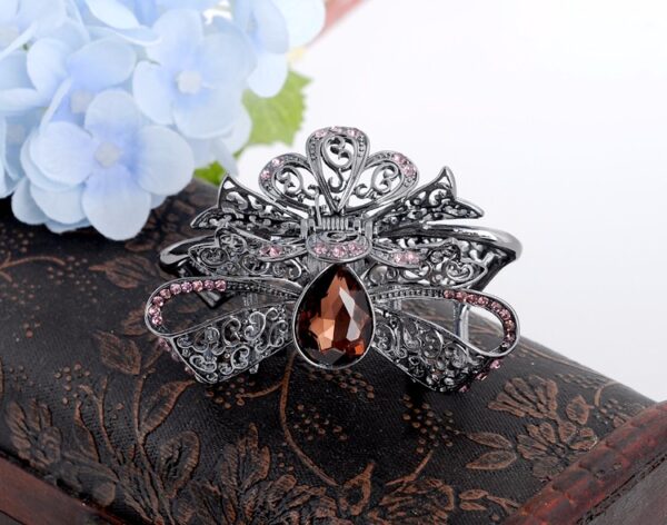 Purple Metal Fancy Hair Claw Angled