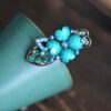 Blue Metal Mini Hair Clip Four Petal