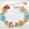 Multi Painted Flower Metal Braclet Chain