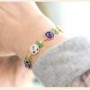 Modeled Painted Flower Metal Braclet Chain