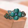 Blue Metal Mini Hair Clip Four Petal