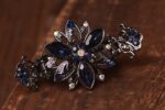 Purple Trillium Black Metal Hair Clip Claw