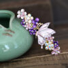 Purple Painted Butterfly Barrette Metal