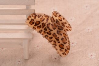 Brown Leopard Pattern Hair Claw Acrylic
