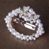Rhinestone Butterfly And Imitation Pearls Hair Barrette - Image 4