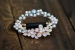 Rhinestone Flower And Imitation Pearls Hair Barrette