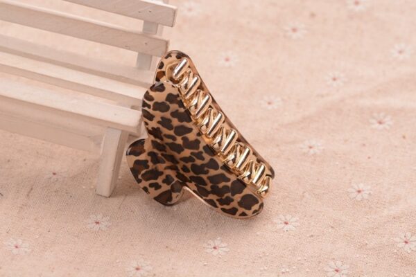 Black Leopard Pattern Hair Claw Acrylic