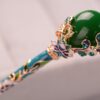 Detail Blue Green Enameled Hairpin Resin Drop