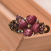 Purple Metal Mini Hair Clip Four Petal