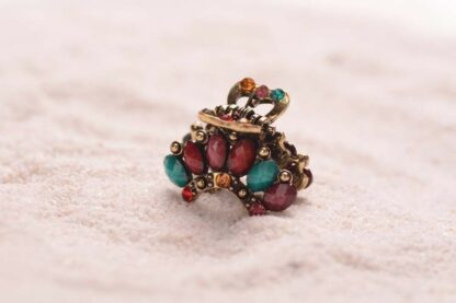 Multicolor Six Stones Rhinestone Mini Hair Claw