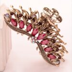 Antique Finished Fancy Rhinestone Metal Hair Claw
