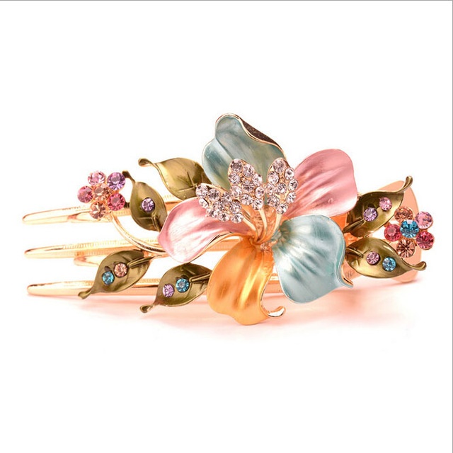 Painted Flower Hair Clip Hair Jewelry Accessory For Women Multi