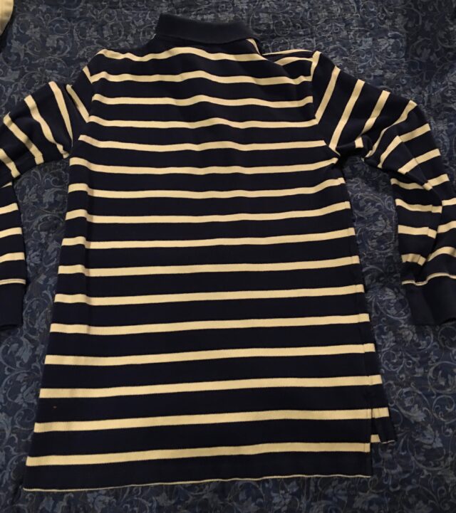 BackRalph Lauren Polo Blue White Stripe Single Orage Stripe Long Sleeve Shirt