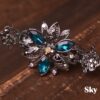 Light Blue Trillium Black Metal Hair Clip Claw