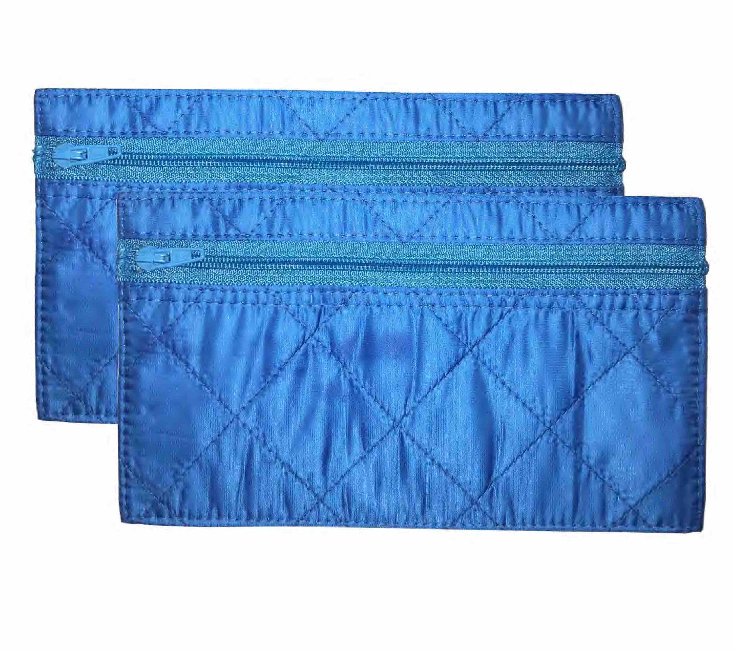 2 Pack Cash Budgeting Envelope System Zippered Wallet Light Blue