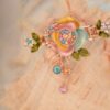 Multicolor Painted Rose Flower Metal Hair Clip Claw