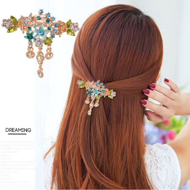 Modeled Flower Bouquet hair clip