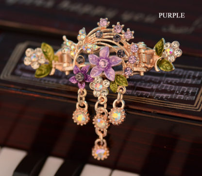 Purple Flower Bouquet hair clip