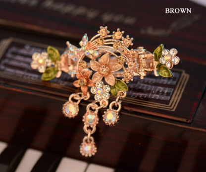 Brown Flower Bouquet hair clip