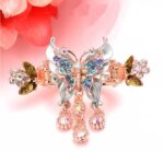 Blue Painted Butterfly Hair Clip