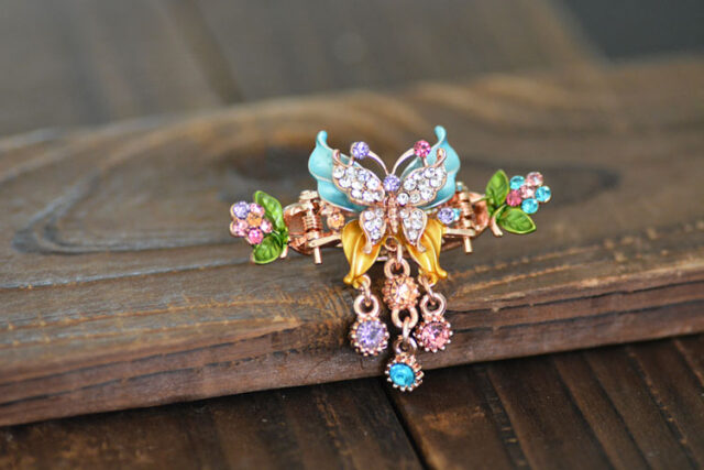 Multi Painted Butterfly Hair Clip