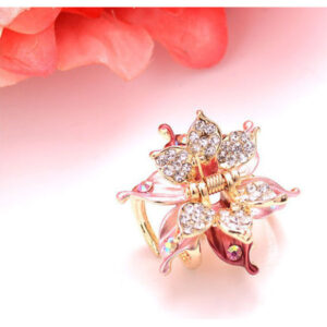 Pink Flower Hair Claw Small