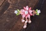 Pink Painted 5 Petal Flower Metal Hair Clip Claw Main