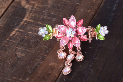 Pink Painted 5 Petal Flower Metal Hair Clip Claw Main