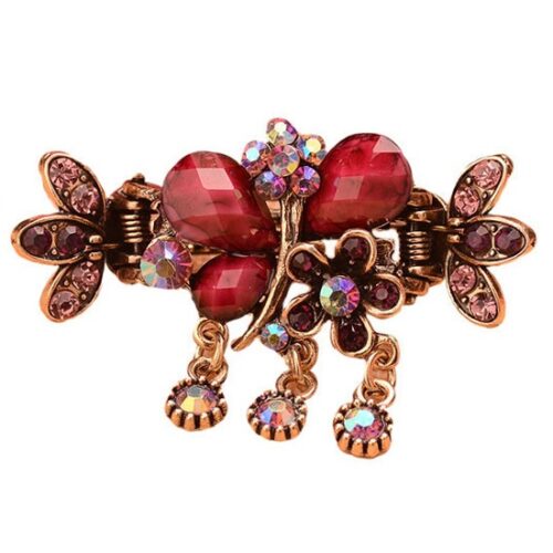 Silver Coconut » Purple Asymetric Shaped Butterfly and Flower Hair Clip