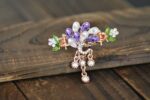 Purple Painted Peacock Metal Hair Clip Claw