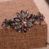 Purple Trillium Black Metal Hair Clip Claw