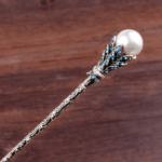 Imitation Pearl Embossed Metal Hairpin Rhinestone Sequins