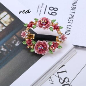 Open Center Rose Flowers Hair Barrette