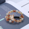 Brown Painted Butterfly Open Center Hair Barrette